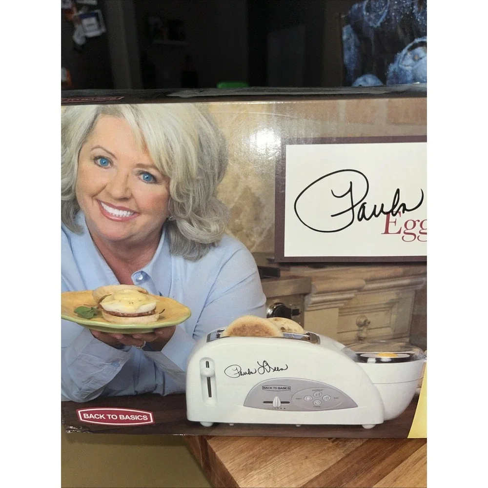Brand New! Back to Basics Paula Deen Egg & Muffin Toaster Model TEM500PDWH Rare!